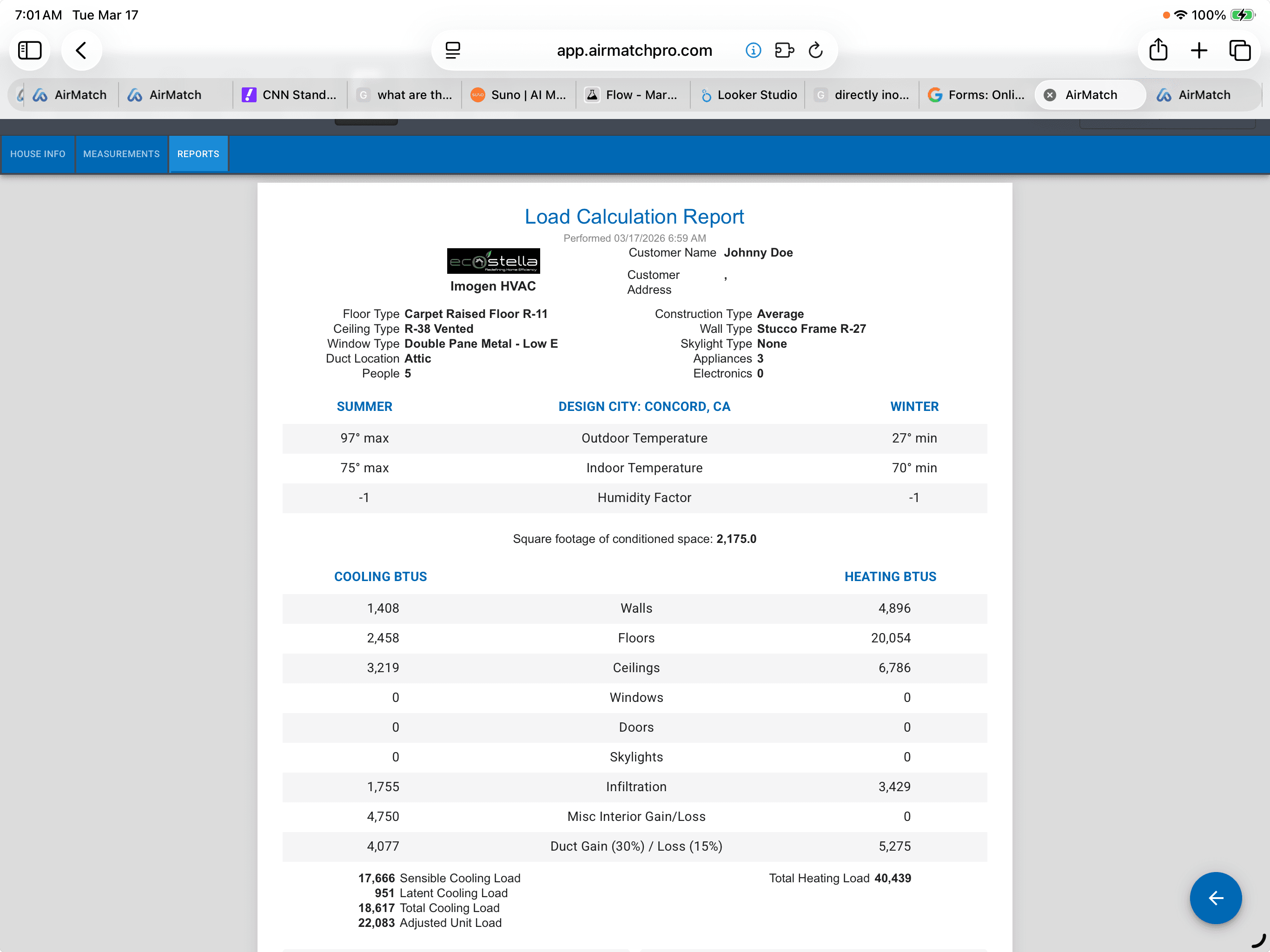 LaserCalc load calculation