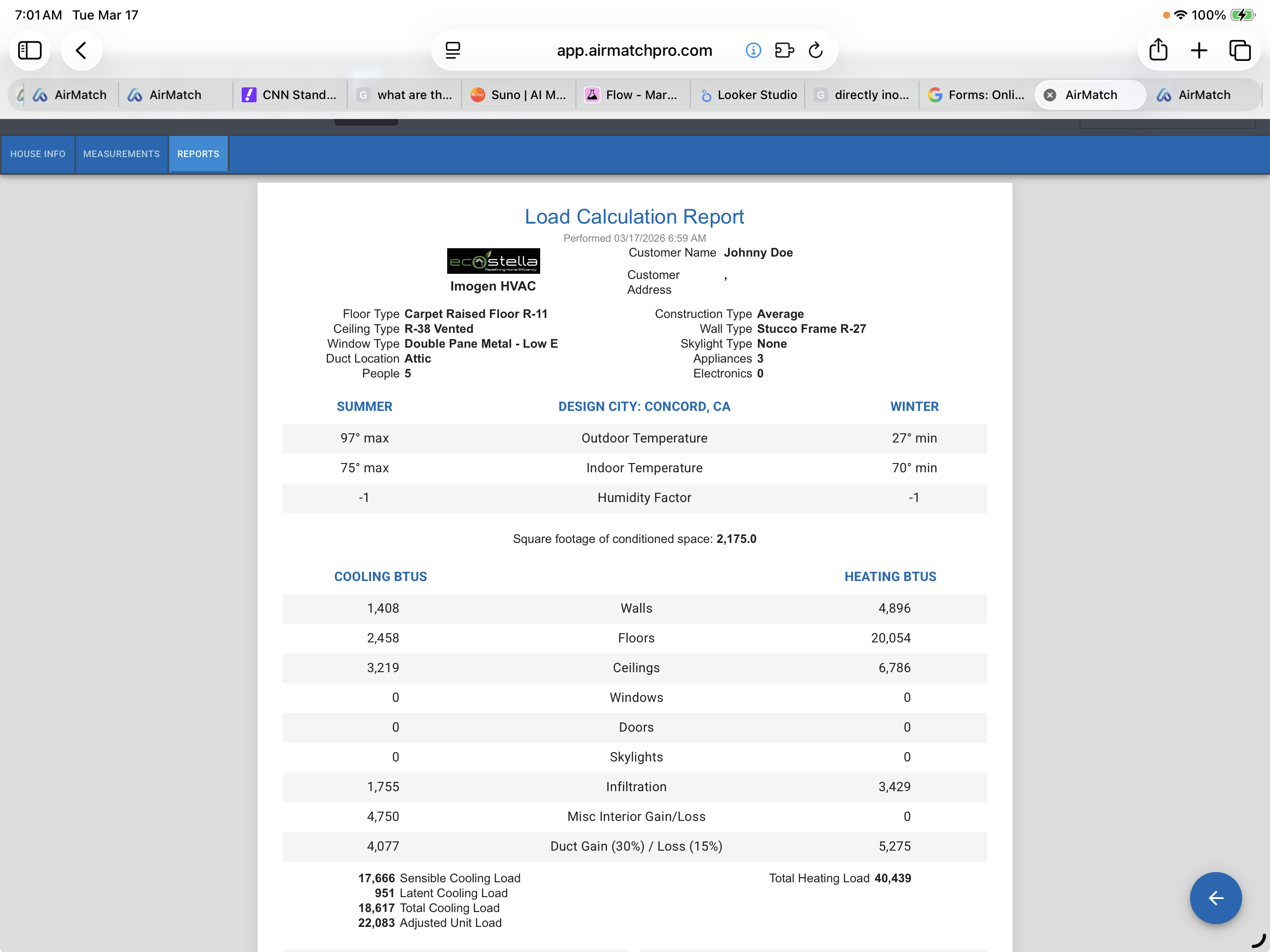 LaserCalc load calculation